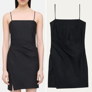 Theory Black Mini Dress with Spaghetti Straps 10